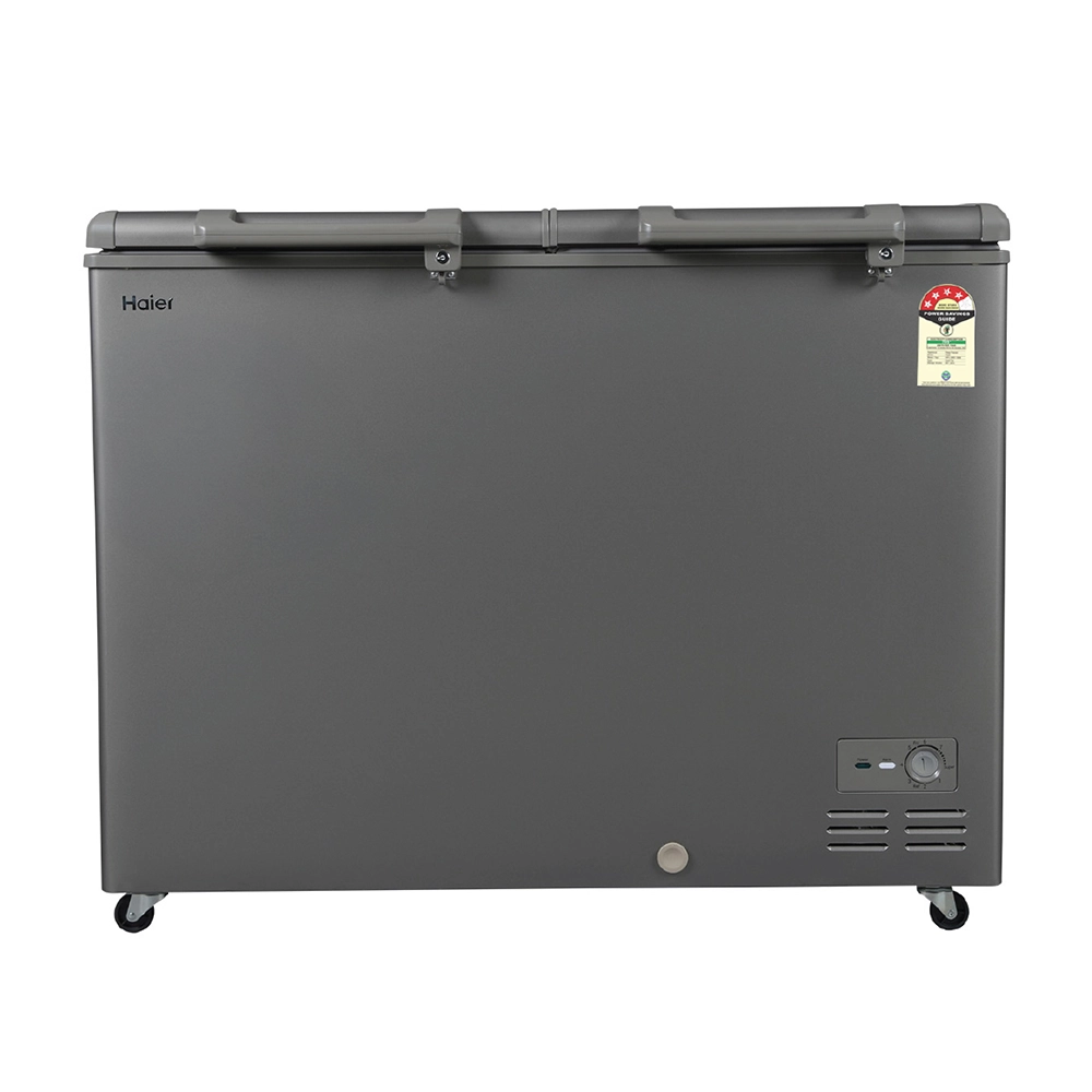 Haier 365 Ltr Double door- Embossed Titanium Grey colour Convertible Hard top Freezer